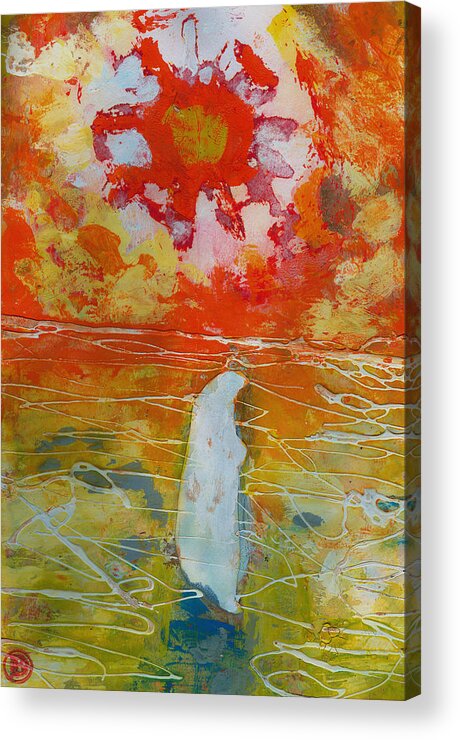 Christian Art Acrylic Print featuring the painting Jesus Walking on the Water by Daniel Bonnell