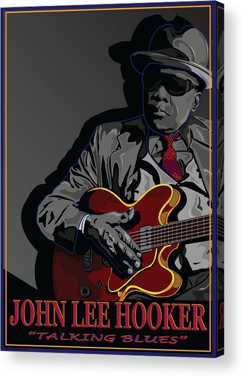 John Lee Hooker Acrylic Print featuring the digital art John Lee Hooker American Blues Musician by Larry Butterworth