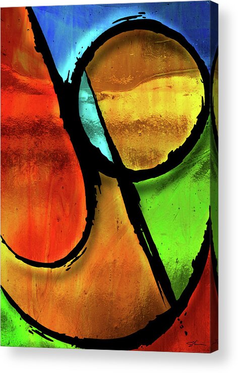 Joy Acrylic Print featuring the mixed media Joy-Abstract by Shevon Johnson