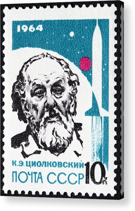 Konstantin Tsiolkovsky Acrylic Print featuring the photograph Konstantin Tsiolkovsky Stamp by GIPhotoStock