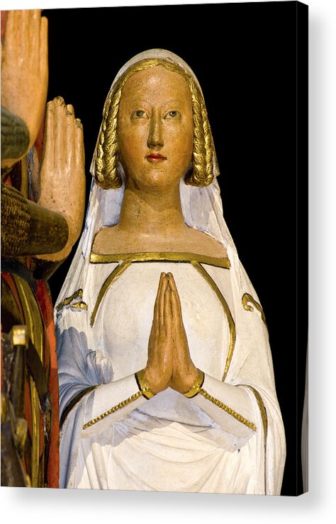 City Of Neuchatel Acrylic Print featuring the photograph Lady praying by Charles Lupica