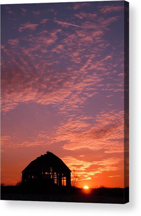 Sunset Acrylic Print featuring the photograph Lavender Sunset Silhouette by Karl Anderson