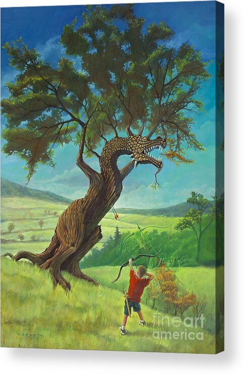 Wall Art Acrylic Print featuring the painting Legendary Archer by Robert Corsetti