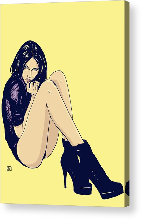 Long Legs Acrylic Print featuring the drawing Legs and Shoes by Giuseppe Cristiano