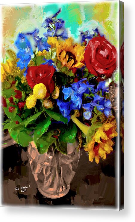 Floral Art Paintings Acrylic Print featuring the photograph Les Fleurs by Ted Azriel