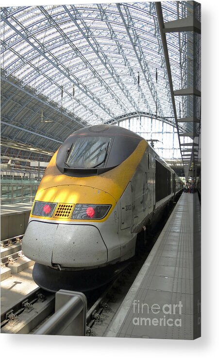 Train Acrylic Print featuring the photograph London Arrival by Ann Horn