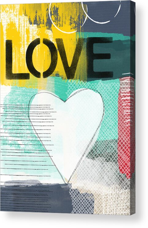 #faaAdWordsBest Acrylic Print featuring the painting Love Graffiti Style- Print or Greeting Card by Linda Woods