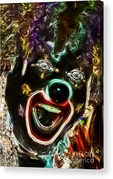 Clown Acrylic Print featuring the photograph Mad Clown by Kathi Shotwell
