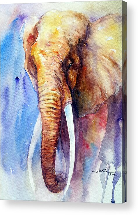 Watercolor Acrylic Print featuring the painting Majestic by Arti Chauhan