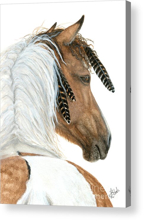 Horse Acrylic Print featuring the painting Majestic Curly Horse by AmyLyn Bihrle