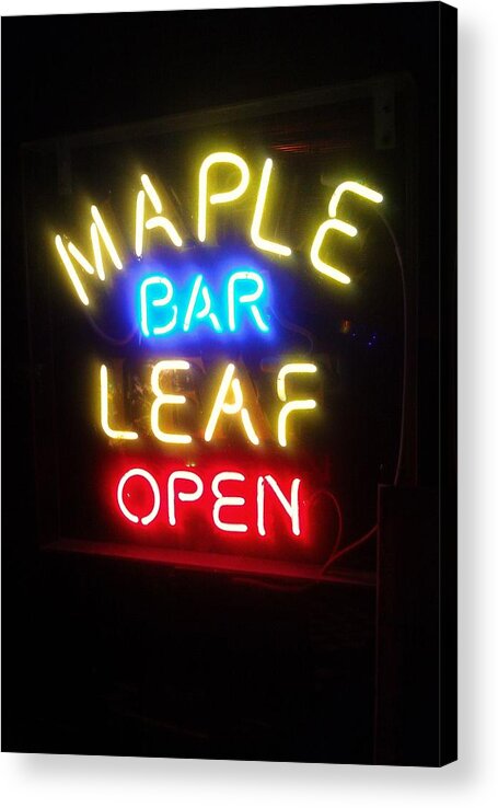 Maple Leaf Bar Acrylic Print featuring the photograph Maple Leaf Bar by Deborah Lacoste