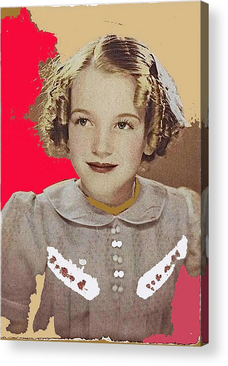 Marilyn Monroe As A Child Color Added Acrylic Print featuring the photograph Marilyn Monroe as a child c. 1936-2013 by David Lee Guss