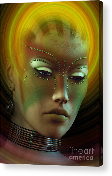 Woman Acrylic Print featuring the digital art Medicine Woman B by Shadowlea Is