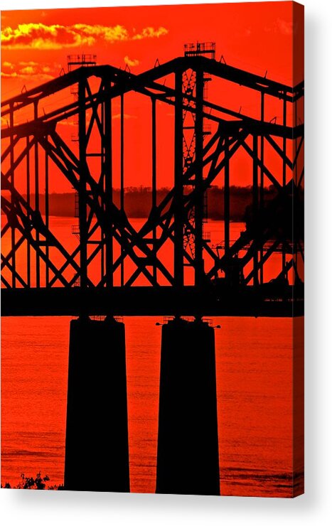 Mississippi Acrylic Print featuring the photograph Mississippi River Bridge at Natchez by Jim Albritton