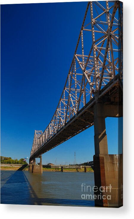 Bridge Mississippi River St Louis Missouri Usa Acrylic Print featuring the photograph Mississippi Span by Richard Gibb