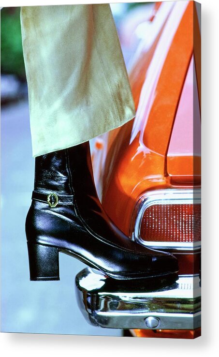 Accessories Acrylic Print featuring the photograph Model Wearing Givenchy Boots by Bob Stone