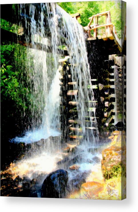 Mingus Mill Acrylic Print featuring the photograph Mountain Waters by Karen Wiles