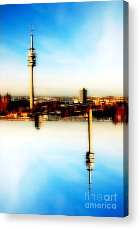 Abstract Acrylic Print featuring the photograph Munich - Olympiaturm by Hannes Cmarits