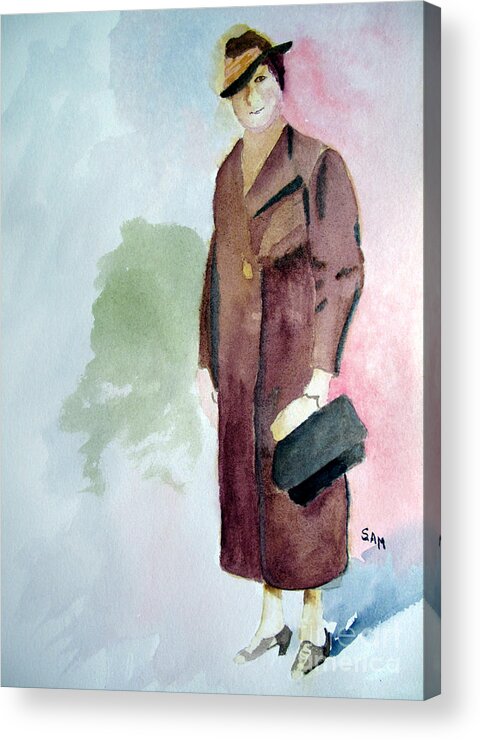 Grandmother Acrylic Print featuring the painting My Grandmother by Sandy McIntire