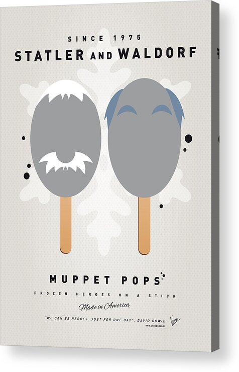Statler Acrylic Print featuring the digital art My MUPPET ICE POP - Statler and Waldorf by Chungkong Art