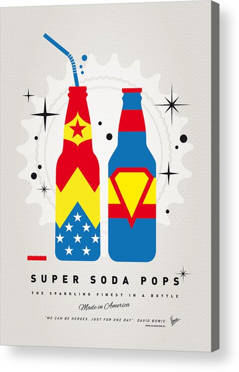 Superman Acrylic Print featuring the digital art My SUPER SODA POPS No-06 by Chungkong Art