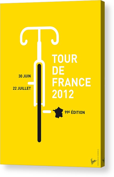 2012 Acrylic Print featuring the digital art MY Tour de France 2012 minimal poster by Chungkong Art