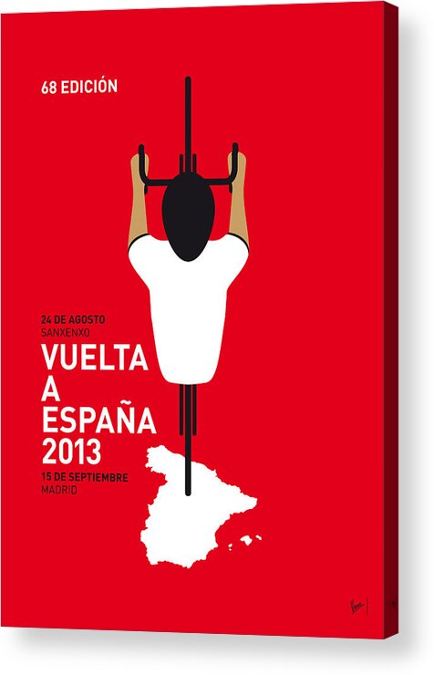 2013 Acrylic Print featuring the digital art My Vuelta A Espana Minimal Poster - 2013 by Chungkong Art