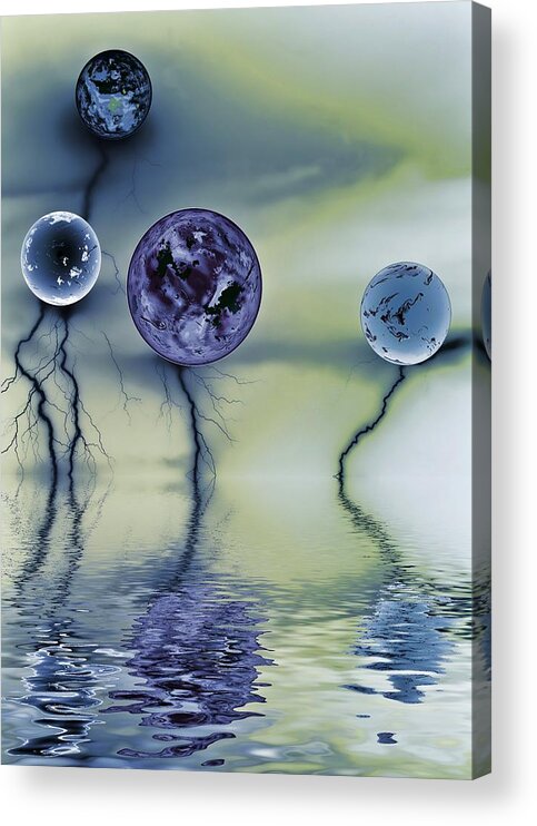 Futuristic Art Acrylic Print featuring the digital art Negative storm by Sharon Lisa Clarke