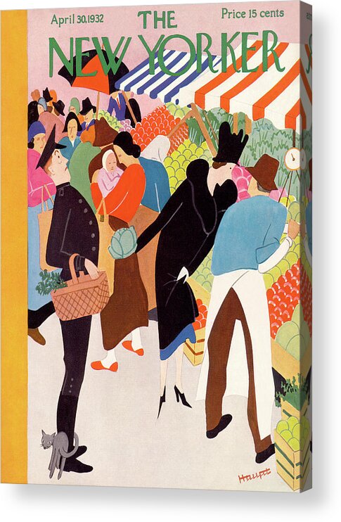 Market Acrylic Print featuring the painting New Yorker April 30th, 1932 by Theodore G Haupt