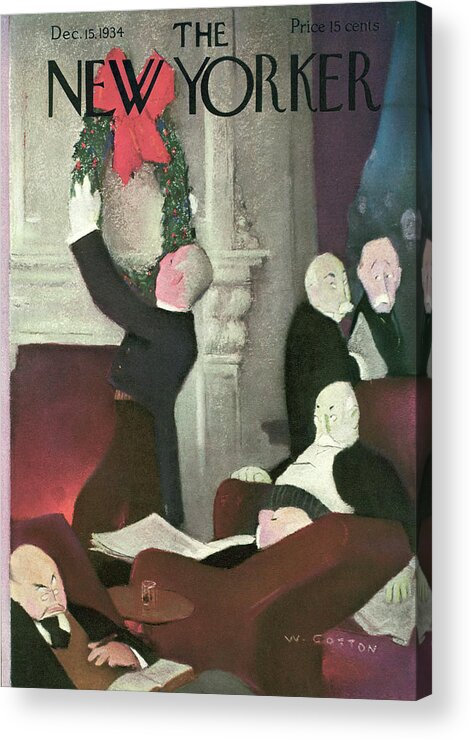 Christmas Acrylic Print featuring the painting New Yorker December 15th, 1934 by Will Cotton