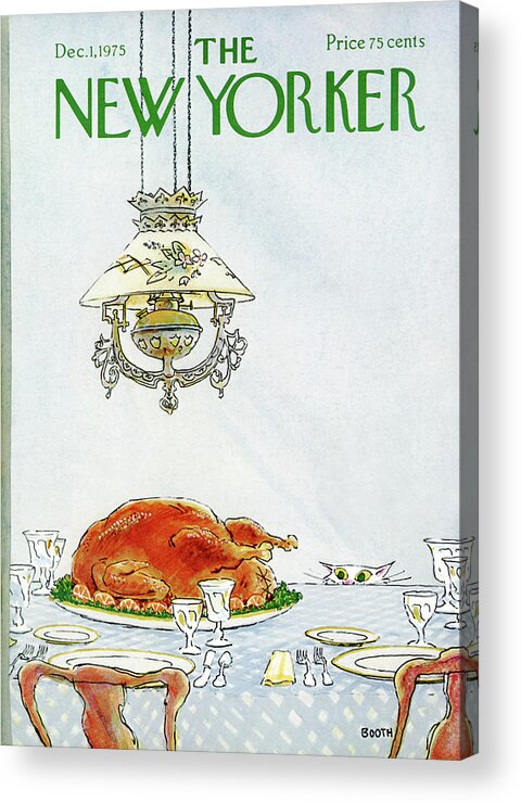 Turkey Acrylic Print featuring the painting New Yorker December 1st, 1975 by George Booth