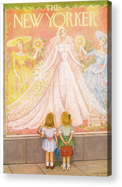Marriage Acrylic Print featuring the painting New Yorker May 29th, 1954 by Edna Eicke