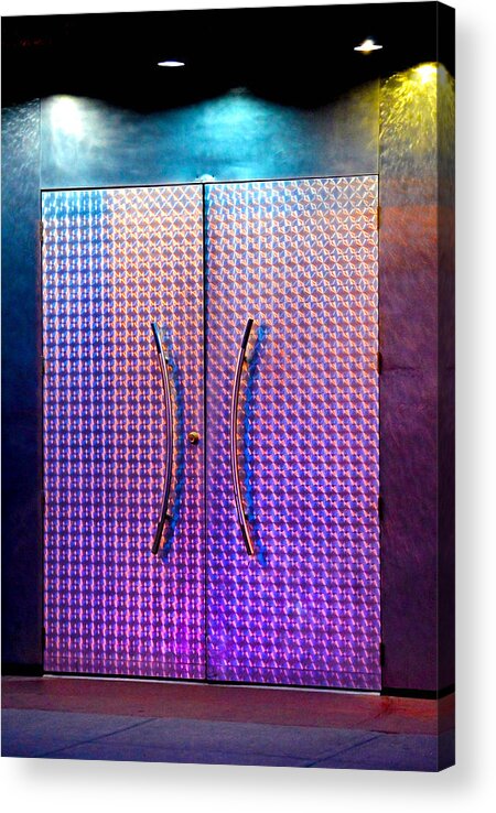 Door Acrylic Print featuring the photograph Night Club Entrance by Lena Wilhite