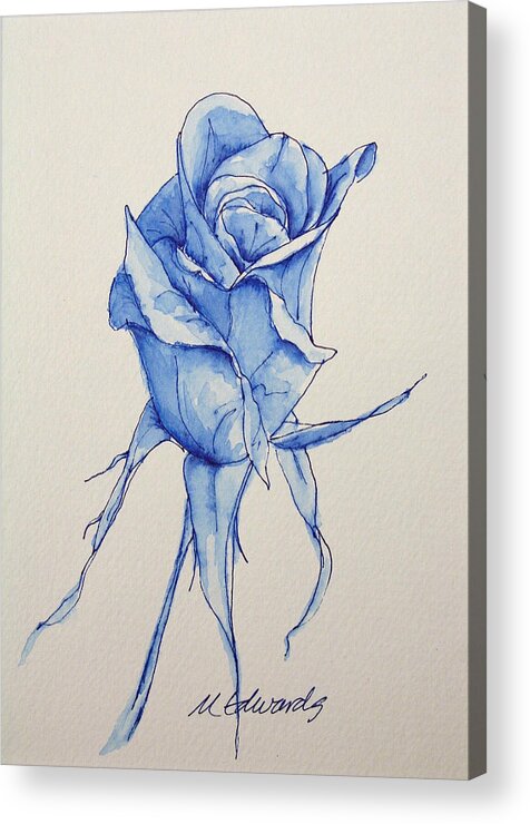 Rose Acrylic Print featuring the drawing Niki's Rose by Marna Edwards Flavell