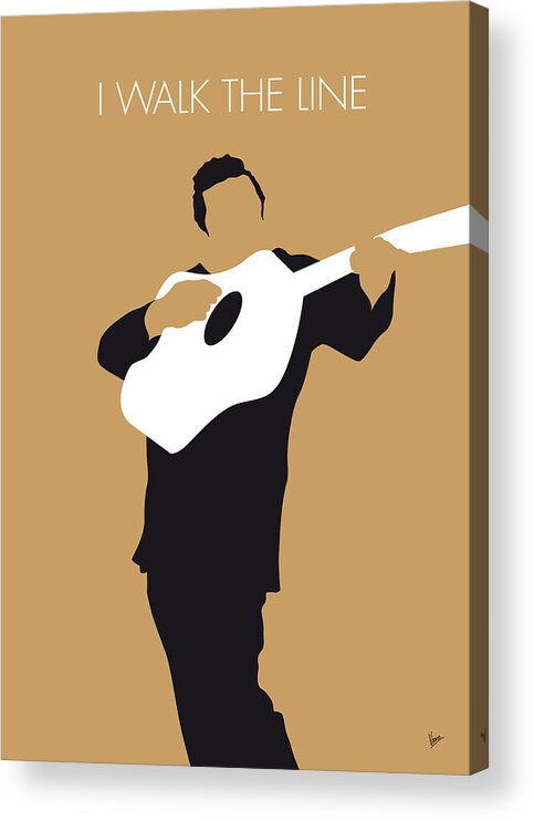 Johnny Acrylic Print featuring the digital art No010 MY Johnny Cash Minimal Music poster by Chungkong Art