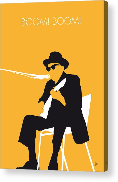 Johnny Acrylic Print featuring the digital art No054 MY JOHNNY LEE HOOKER Minimal Music poster by Chungkong Art