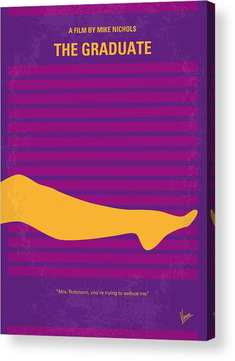 The Graduate Acrylic Print featuring the digital art No135 My THE GRADUATE minimal movie poster by Chungkong Art
