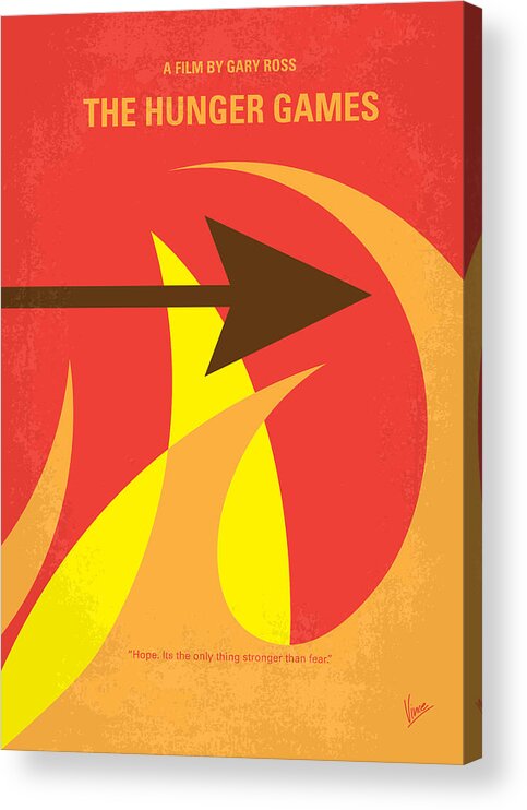 Hunger Acrylic Print featuring the digital art No175 My Hunger Games minimal movie poster by Chungkong Art