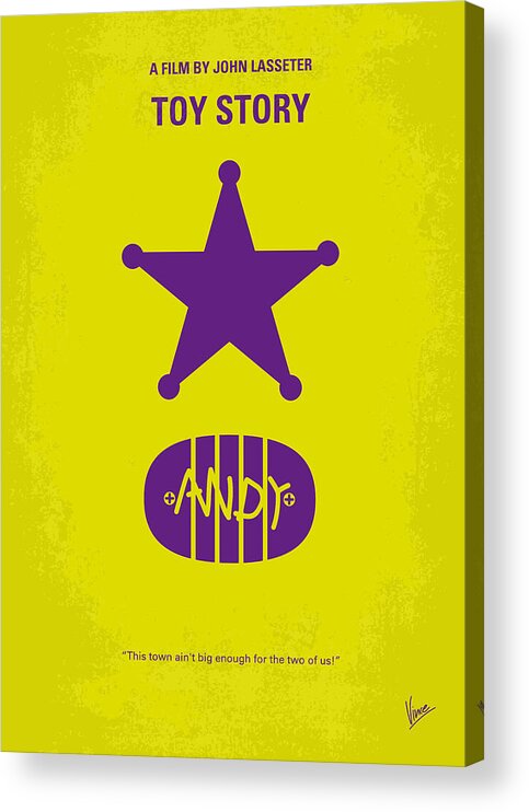 Toy Story Acrylic Print featuring the digital art No190 My Toy Story minimal movie poster by Chungkong Art
