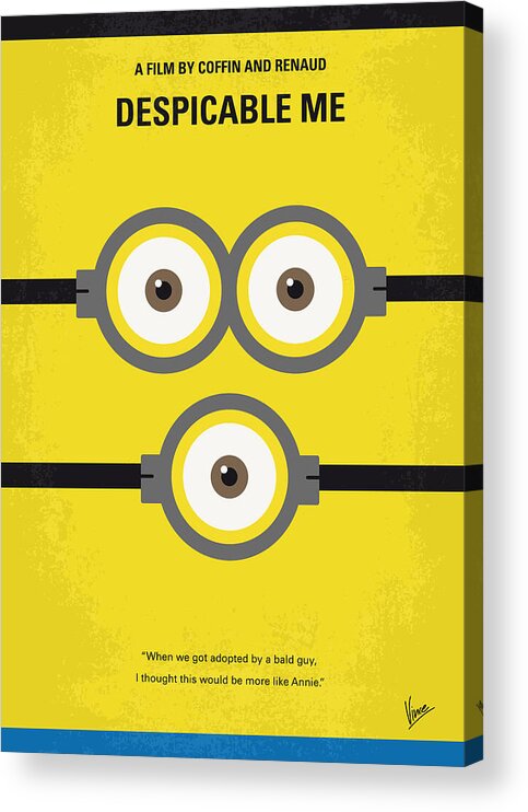 Despicable Acrylic Print featuring the digital art No213 My Despicable me minimal movie poster by Chungkong Art