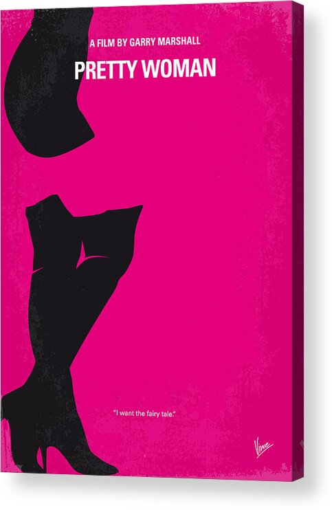Pretty Acrylic Print featuring the digital art No307 My Pretty Woman minimal movie poster by Chungkong Art