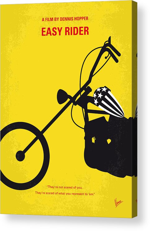 Easy Rider Acrylic Print featuring the digital art No333 My EASY RIDER minimal movie poster by Chungkong Art
