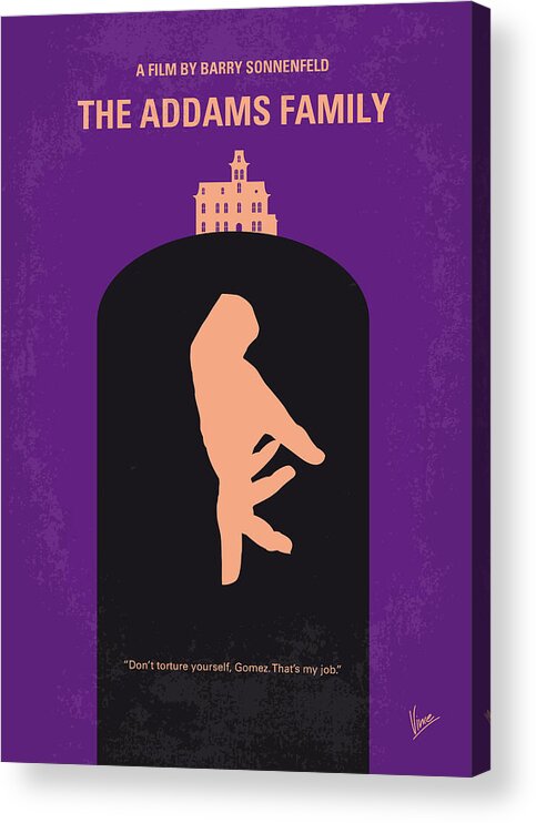 The Addams Family Acrylic Print featuring the digital art No423 My The Addams Family minimal movie poster by Chungkong Art