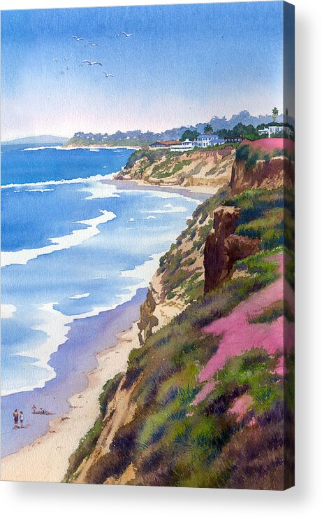 North County Acrylic Print featuring the painting North County Coastline Revisited by Mary Helmreich