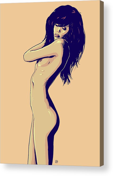 Nude Acrylic Print featuring the drawing Nude # 21 by Giuseppe Cristiano