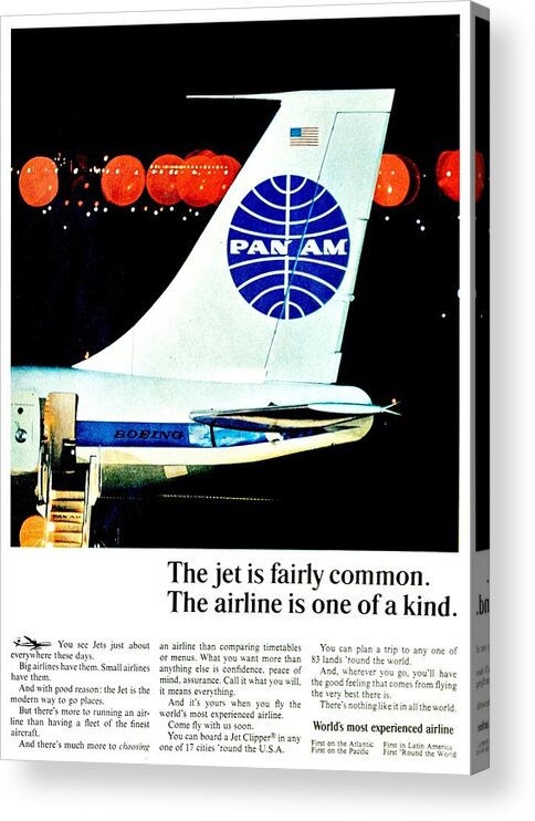 Pan Am Acrylic Print featuring the photograph One of a Kind by Benjamin Yeager