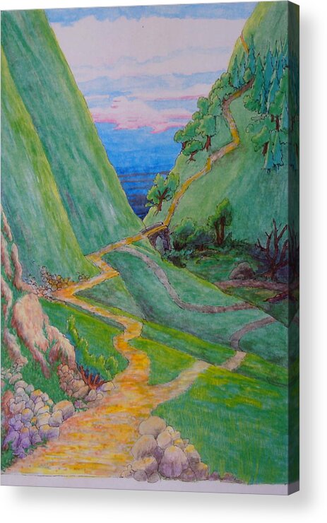 Two Paths Acrylic Print featuring the painting Other Paths by Matt Konar