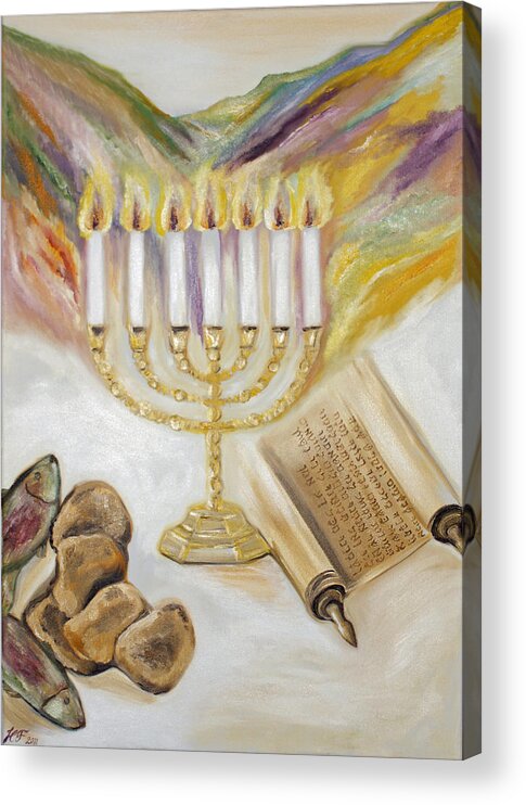 Israel Acrylic Print featuring the painting Our Father by Helene Persson
