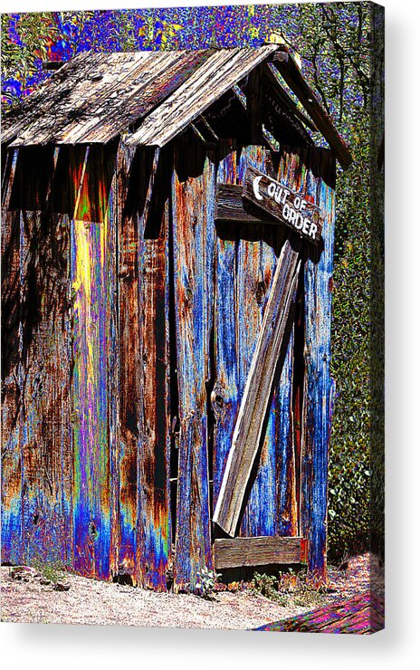 Outhouse Acrylic Print featuring the photograph Outhouse Pop Art by Phyllis Denton