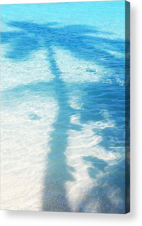 Jenny Rainbow Fine Art Photography Acrylic Print featuring the photograph Palm Shadow on the Blue Water by Jenny Rainbow
